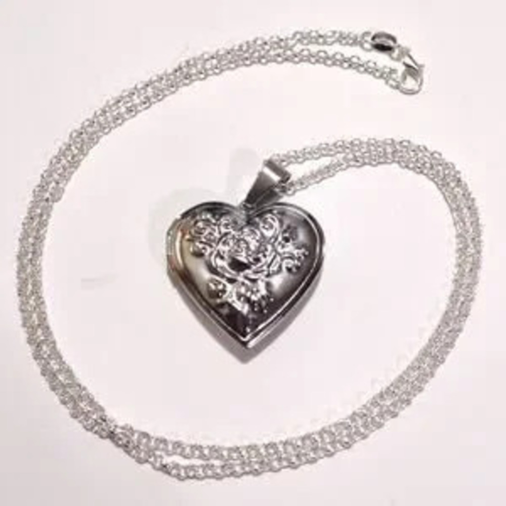 925 Sterling Silver Necklace Heart Rose Locket Christmas Valentine's Day Gift